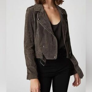 Blank NYC suede jacket key in dark grey